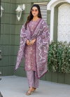Lavender Colour Cotton Blend With Print Kurti With Pant Dupatta Exporters In India Aaradhna 2029